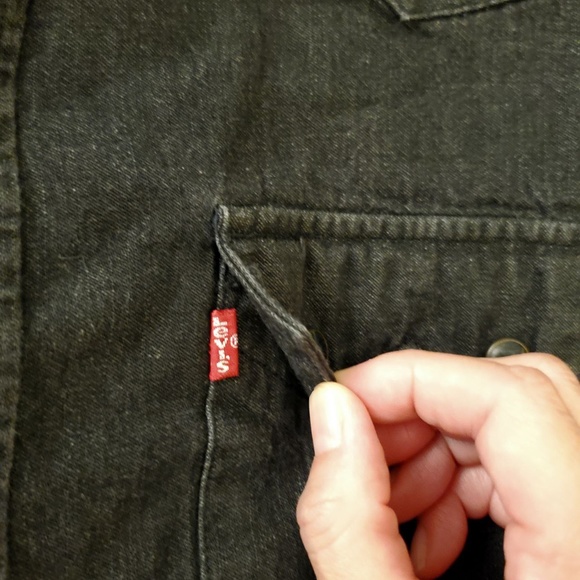 Levi's Classic Casual Snap Button Down Shirt - Marble Black - Picture 5 of 12